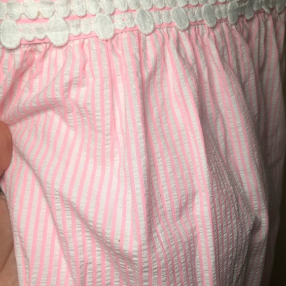 Lilly Pulitzer Kaitlyn Striped Seersucker pink and white sundress size 4 - Picture 6 of 13